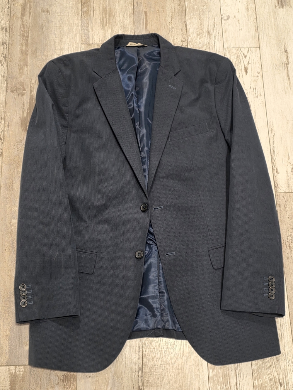 44R Men's Banana Republic Tailored Fit Blazer Tartan Blue 100% Cotton Sport Coat